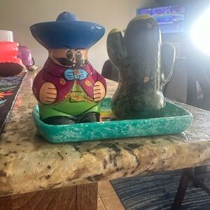 Colorful Ceramic salt and pepper figures